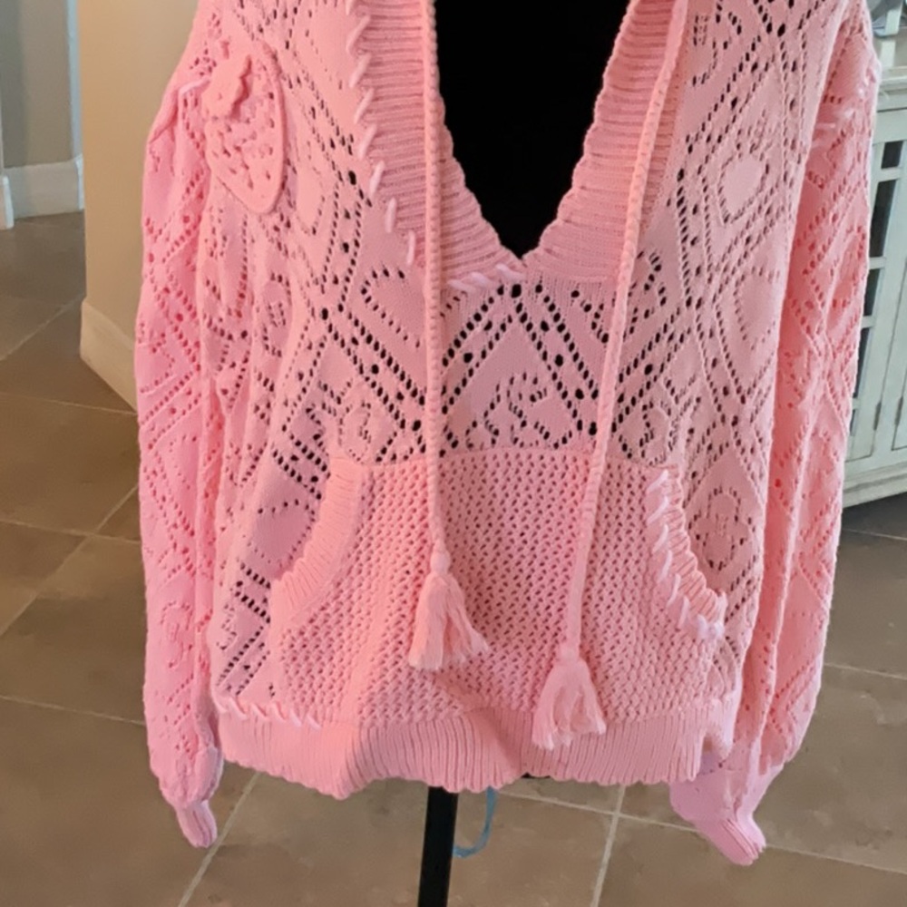 LOveShackFancy hooded sweater, peach color, size XL - Picture 3 of 9